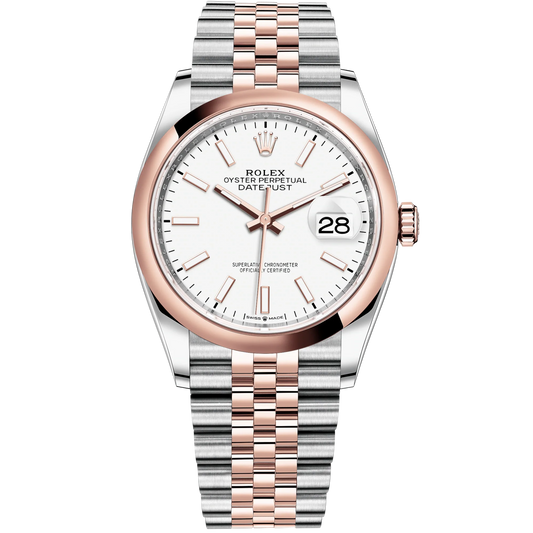 Datejust 36 36mm Oystersteel and Everose Gold Jubilee Bracelet White Dial Domed Bezel