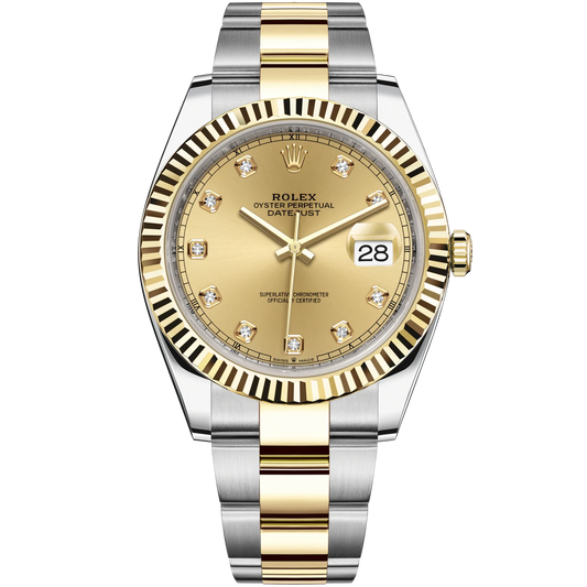 Datejust 41 41mm Oyster Bracelet Oystersteel and Yellow Gold with Champagne-Colour Diamond-Set Dial Fluted Bezel
