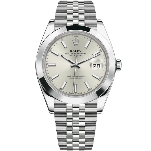 Datejust 41 41mm Jubilee Bracelet Oystersteel with Silver Dial Oystersteel Bezel