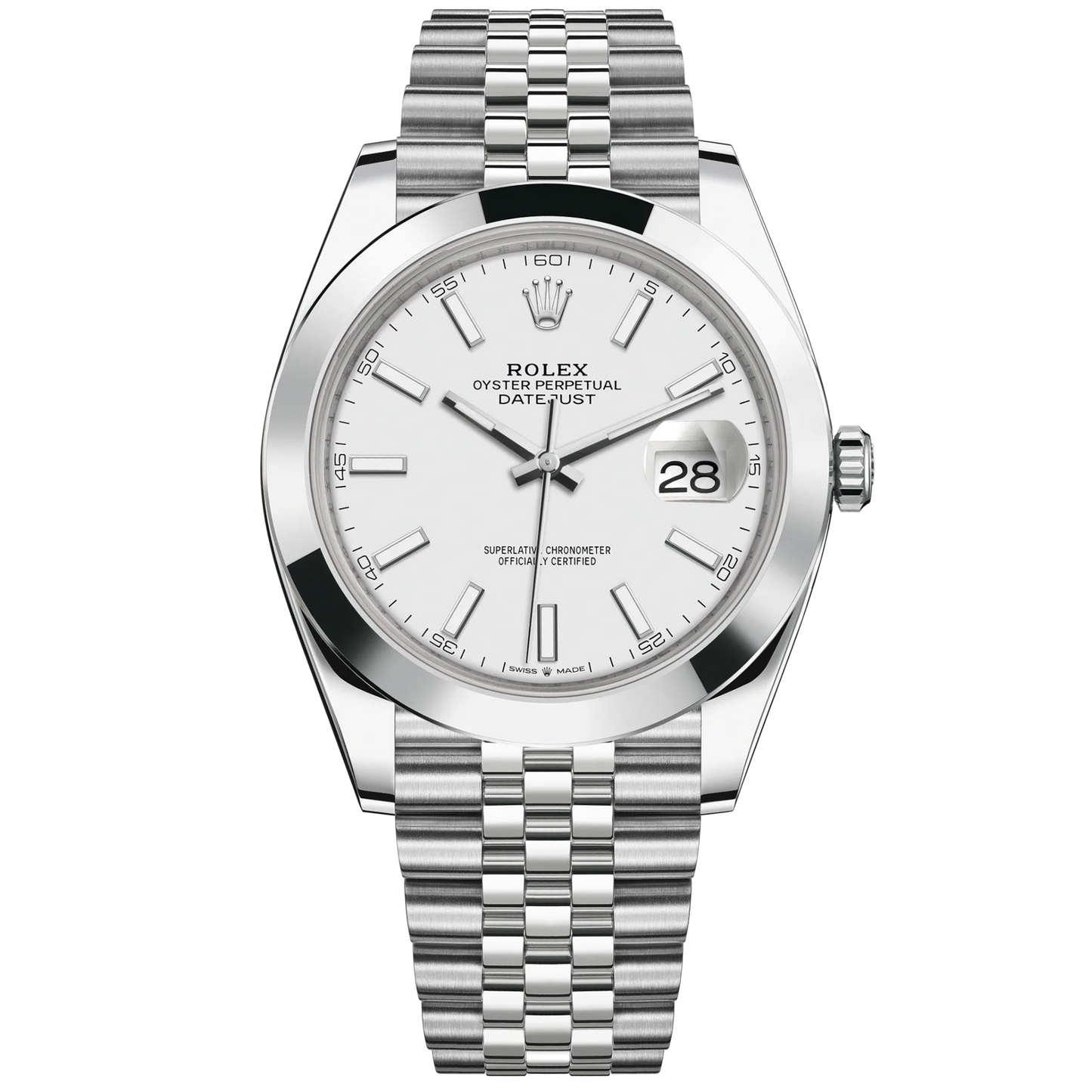 Datejust 41 41mm Jubilee Bracelet Oystersteel with White Dial Oystersteel Bezel