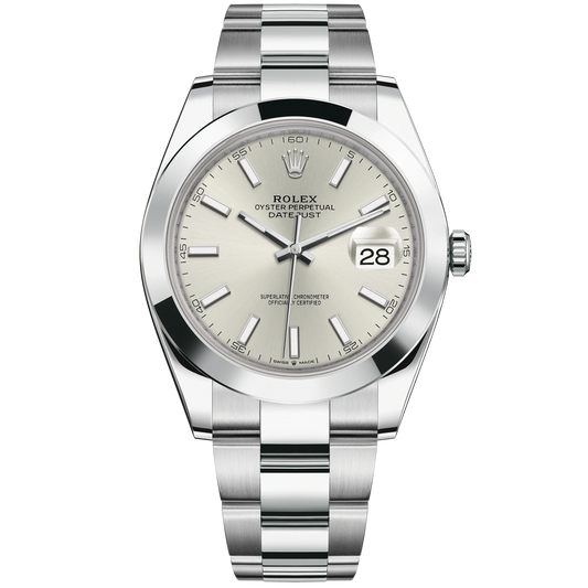 Datejust 41 41mm Oyster Bracelet Oystersteel with Silver Dial Oystersteel Bezel