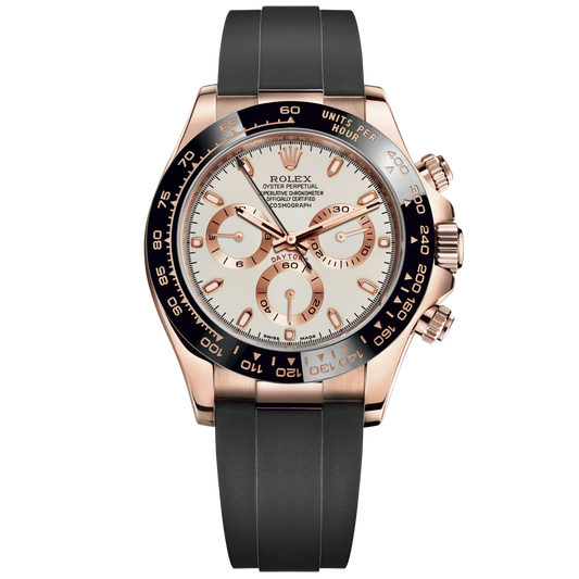 Cosmograph Daytona 40MM Oysterflex Bracelet Ivory Dial Black Cerachrom Bezel With Tachymetric Scale