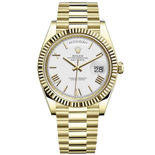 Rolex Ref. 228238 Yellow Gold White Roman Dial
