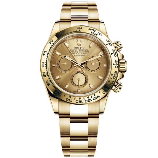 Cosmograph Daytona 40MM Oyster Bracelet Champagne-Colour Dial 18 CT Yellow Gold Bezel With Engraved Tachymetric Scale