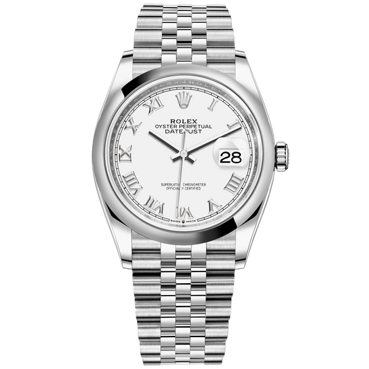 Datejust 36 36mm Oystersteel Jubilee Bracelet White Dial Domed Bezel
