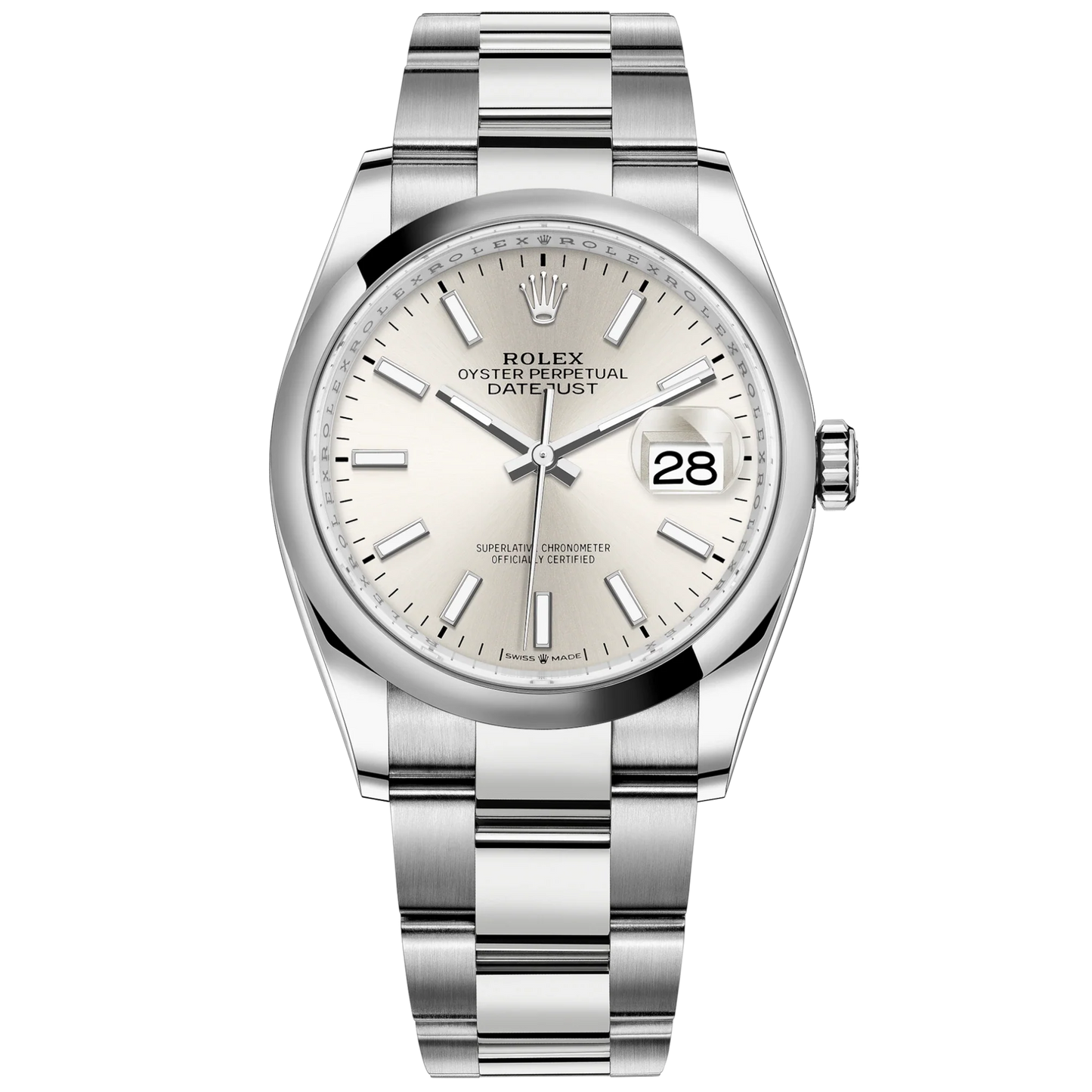 Datejust 36 36mm Oystersteel Oyster Bracelet Silver Dial Domed Bezel