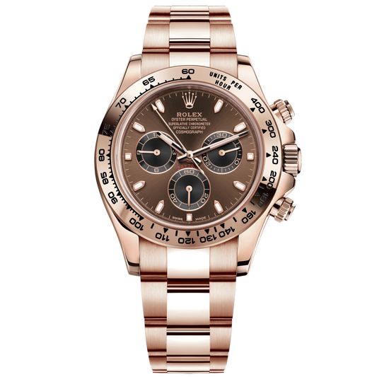 Cosmograph Daytona 40MM Oyster Bracelet Chocolate and Black Dial 18 CT Everose Gold Bezel With Engraved Tachymetric Scale