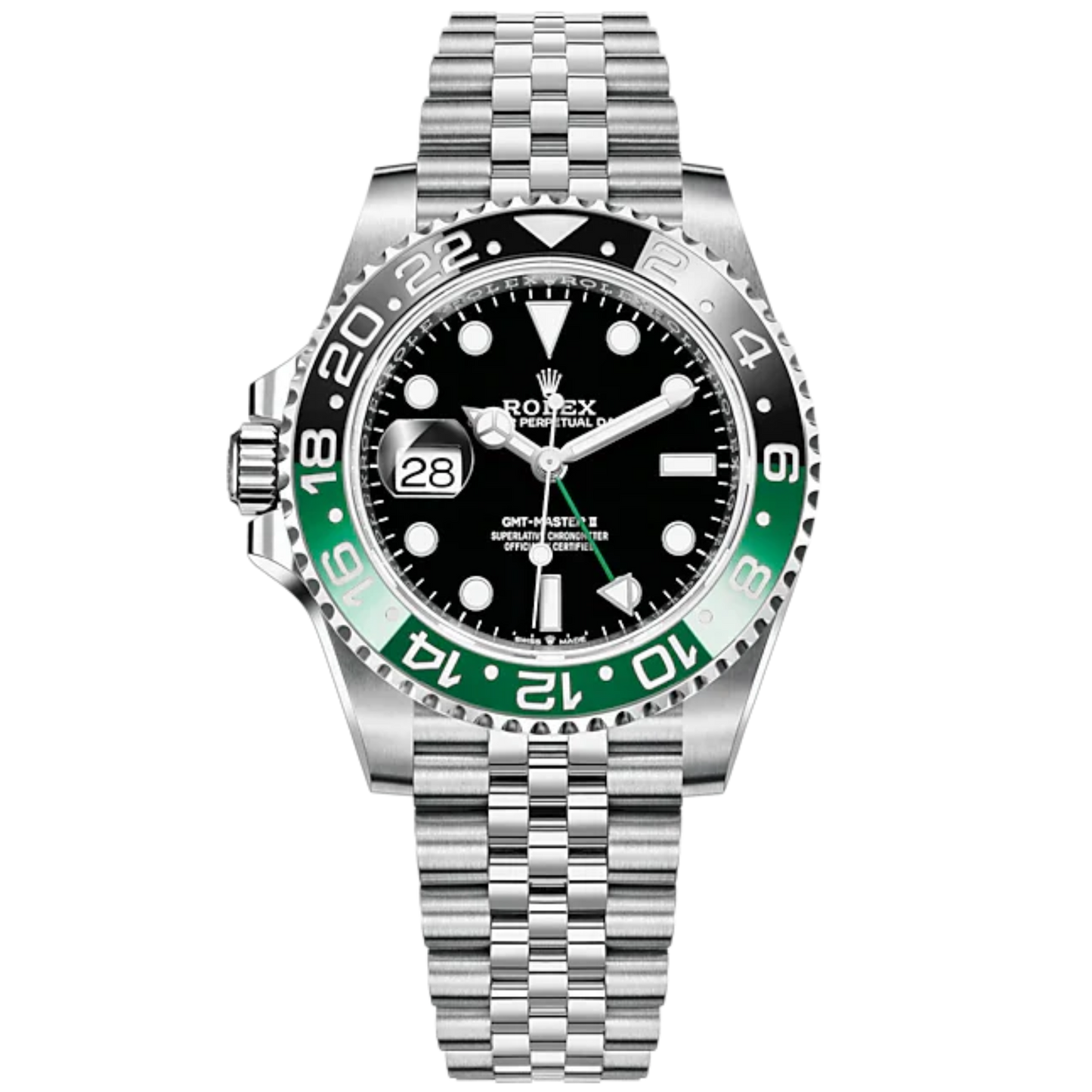 GMT-Master II 40mm Jubilee Bracelet Oystersteel with Black Dial Black & Green 24-Hour Rotatable Bezel