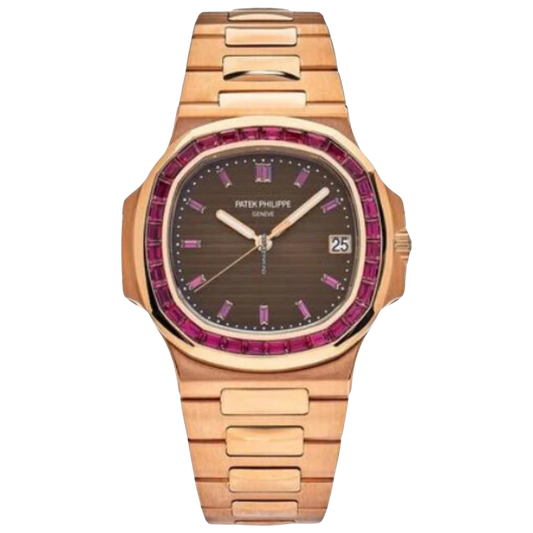Patek Philippe Nautilus Ref. 5723/112R-001 40mm Rose Gold Brown Ruby Dial Ruby Bezel