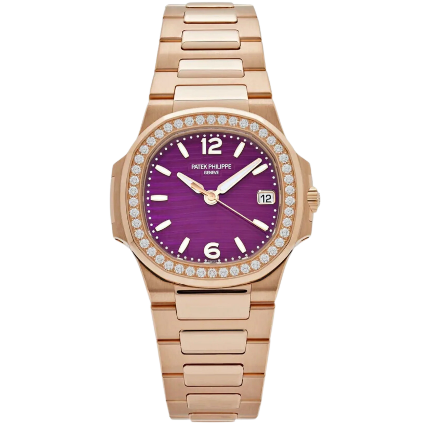 Patek Philippe 7010/1R - Nautilus 32 MM Rose Gold Case Purple Dial
