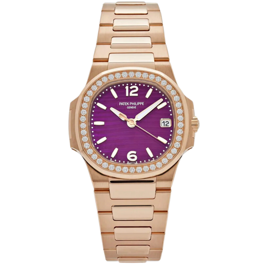 Patek Philippe 7010/1R - Nautilus 32 MM Rose Gold Case Purple Dial
