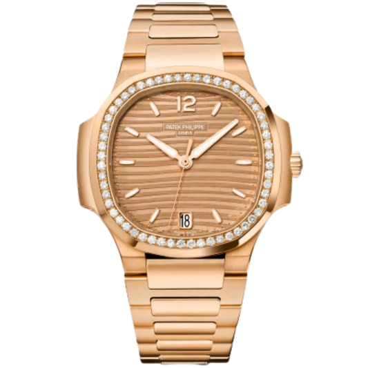 Patek Philippe Nautilus Ref. 7118/1200R Full Rose Gold Champagne Dial with Diamond Bezel
