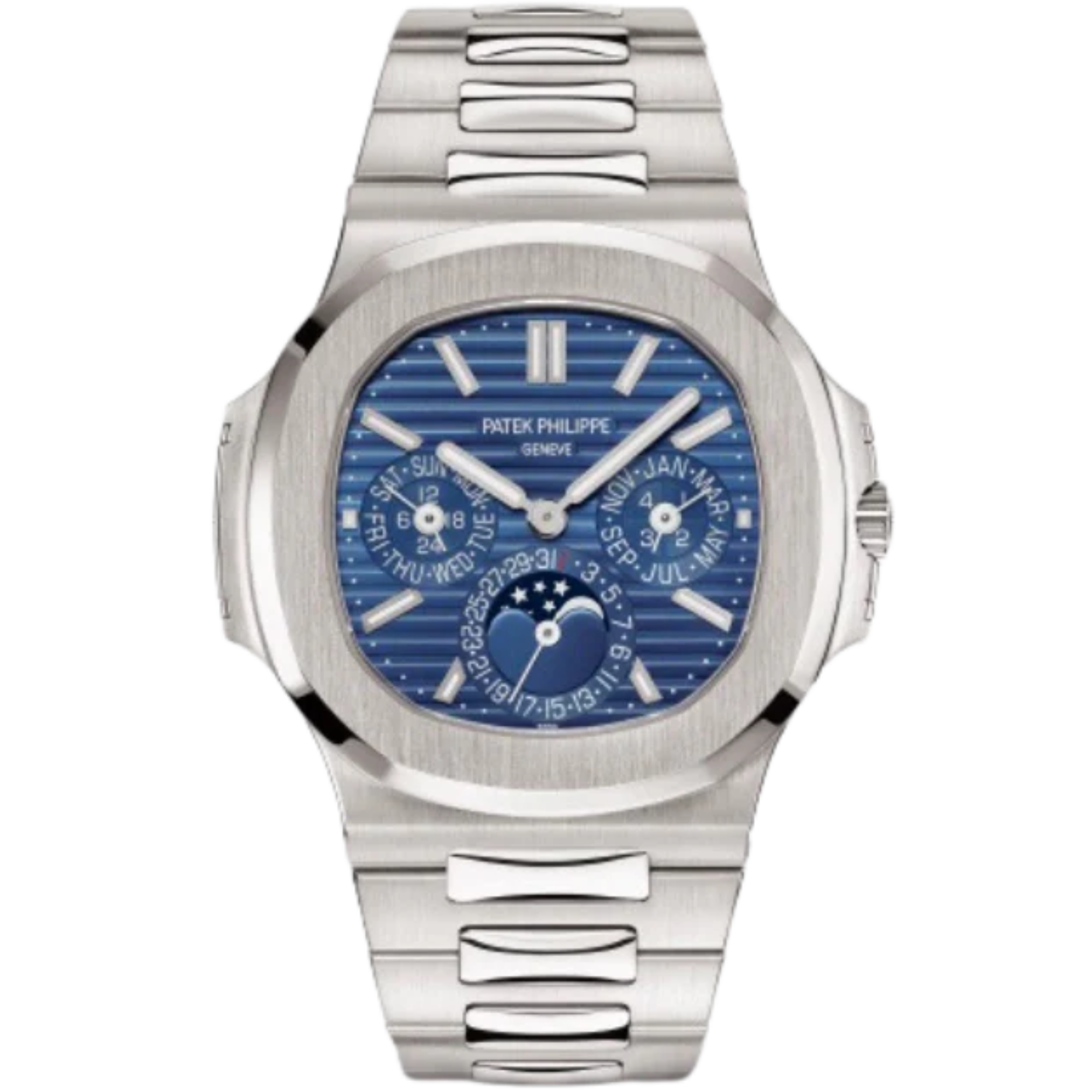 Patek Philippe Nautilus Ref. 5740/1G White Gold Perpetual Blue Dial