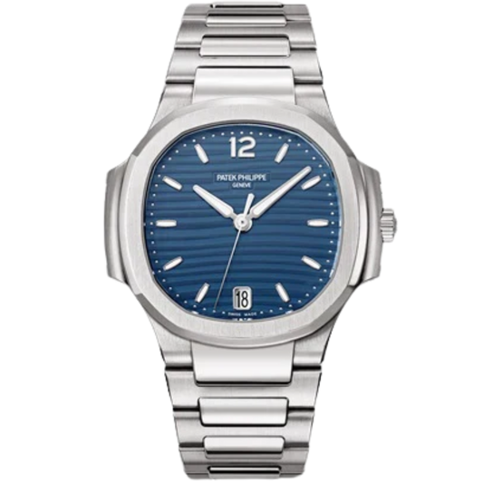 7118/1A Nautilus Ladies 35.2mm Stainless Steel Bracelet Blue Opaline Dial Octagonal Steel Bezel