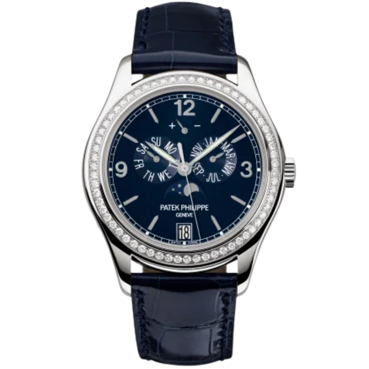 5147G Complications 39mm Navy Blue Shiny Alligator Strap Navy Blue Dial  Diamond-set White Gold Bezel