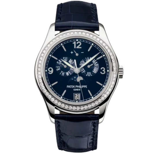5147G Complications 39mm Navy Blue Shiny Alligator Strap Navy Blue Dial  Diamond-set White Gold Bezel