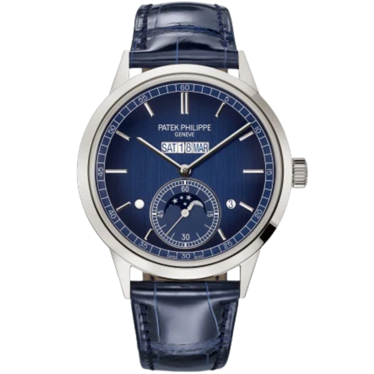 5236P Grand Complications 41.3mm Shiny Navy Blue Alligator Leather Strap Blue Gradient-Black Dial Platinum Bezel