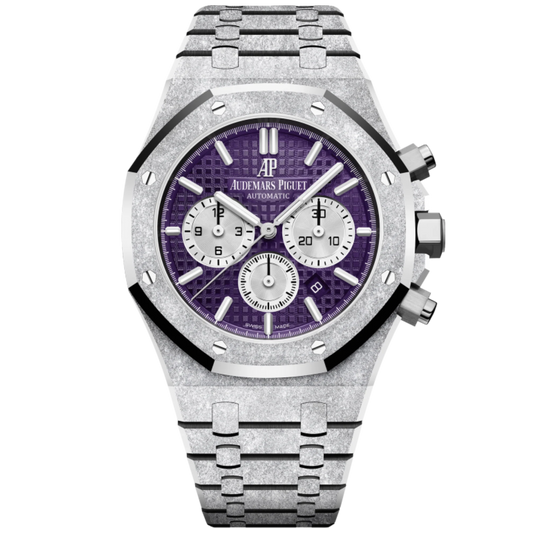 Audemars Piguet Royal Oak Chronograph Ref. 26331BC.GG.1224BC.01 41MM Frosted White Gold Purple Dial