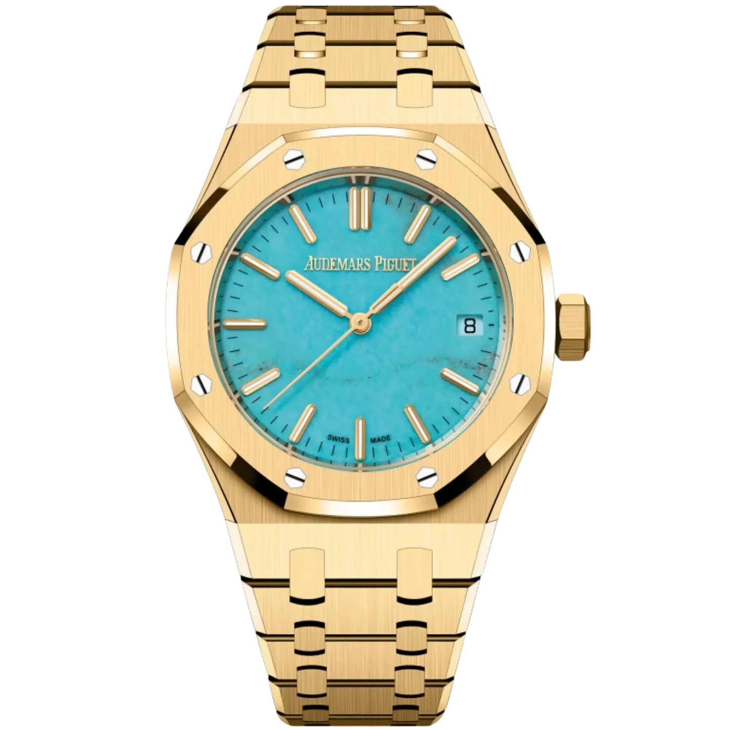 Audemars Piguet Royal Oak Ref. 15550BA.OO.1356BA.01 Yellow Gold Selfwinding Turquoise Dial
