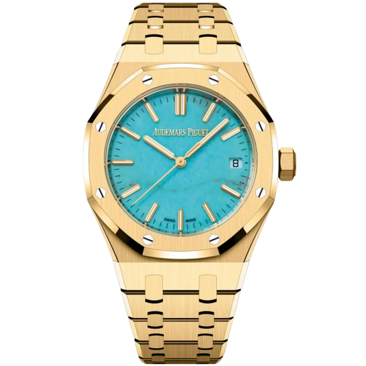 Audemars Piguet Royal Oak Ref. 15550BA.OO.1356BA.01 Yellow Gold Selfwinding Turquoise Dial