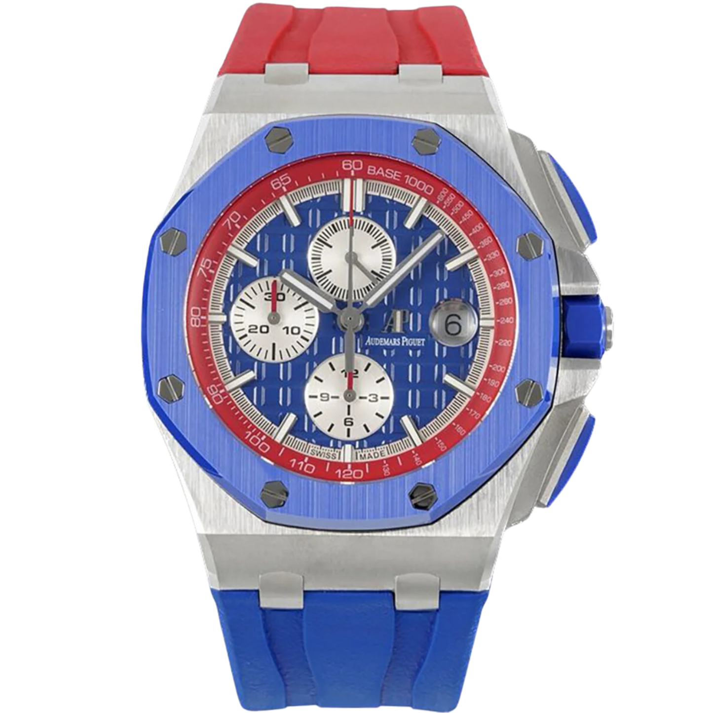 Audemars Piguet  26400SO.OO.A502CA.01 42MM Stainless Steel USA Edition (Red/Blue) Offshore with Blue Ceramic Bezel