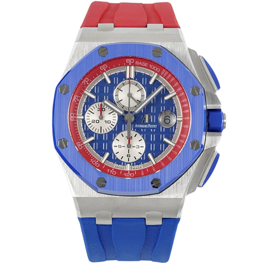 Audemars Piguet  26400SO.OO.A502CA.01 42MM Stainless Steel USA Edition (Red/Blue) Offshore with Blue Ceramic Bezel