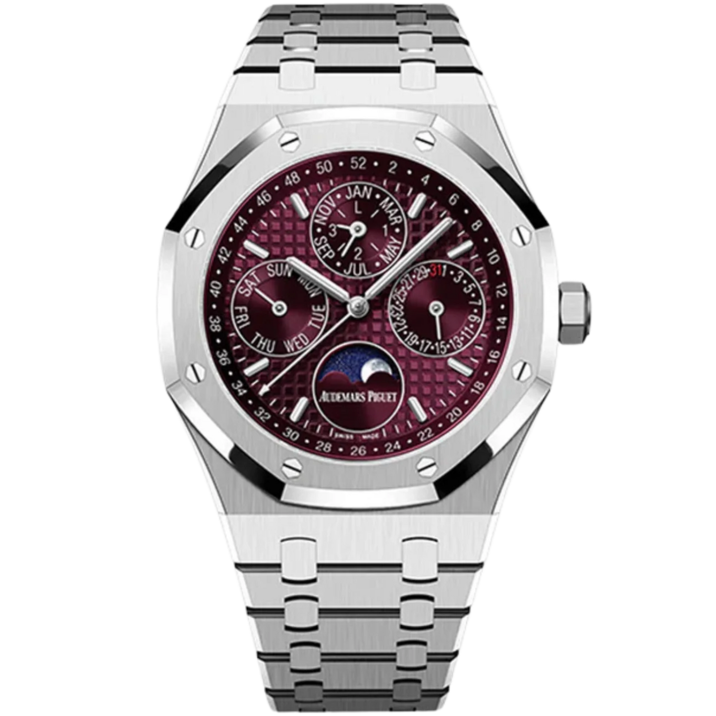 Audemars Piguet Royal Oak Ref. 26574BC.OO.1220BC.01 41MM White Gold Perpetual Calendar Burgundy Dial (Special Edition)