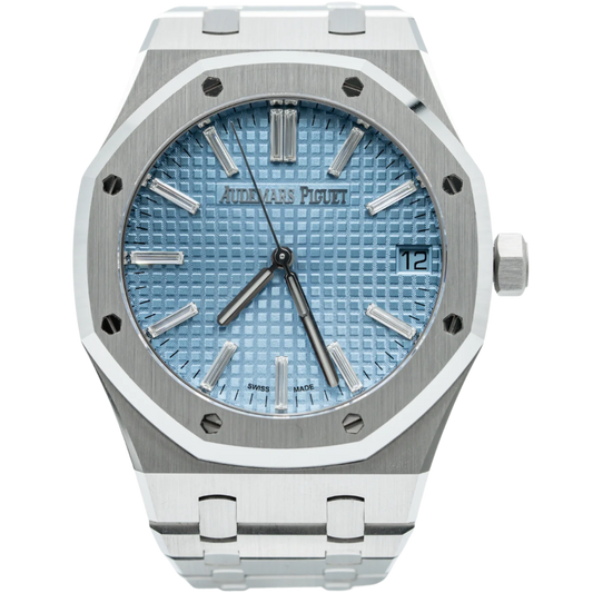 Audemars Piguet Royal Oak Ref. 15510BC.OO.1320BC.02 41MM White Gold Ice Blue Dial with Baguette Markers