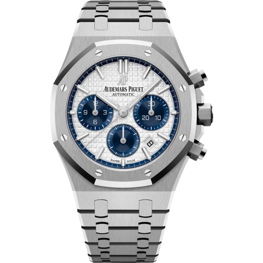 Audemars Piguet Royal Oak Chronograph Ref. 26315ST.OO.1256ST.01 38MM Stainless Steel White Dial/Blue Subdials