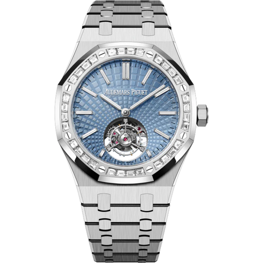 Audemars Piguet Royal Oak Tourbillion Ref. 26535PT.ZZ.1220PT.01 41MM Platinum Baby Blue Dial Baguette Bezel/Markers
