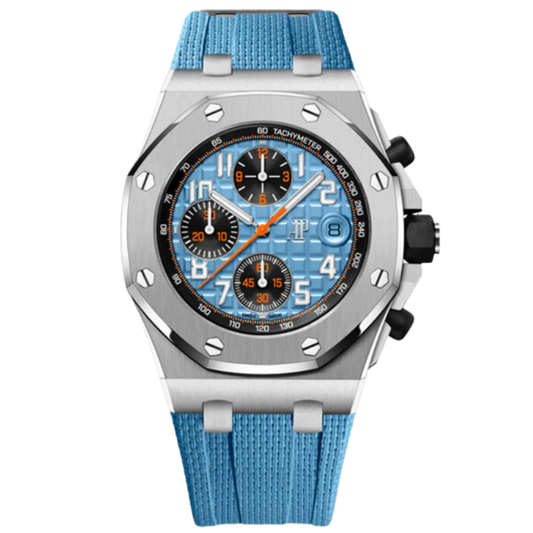 Audemars Piguet 42MM Royal Oak Offshore Ref. 26238ST.OO.A340CA.01 Stainless Steel Baby Blue Dial/Strap