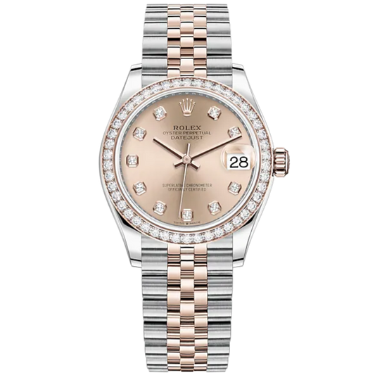 Datejust 31 31mm Jubilee Bracelet Oystersteel and Everose Gold with Rosé-Colour Diamond-Set Dial Diamond-Set Bezel