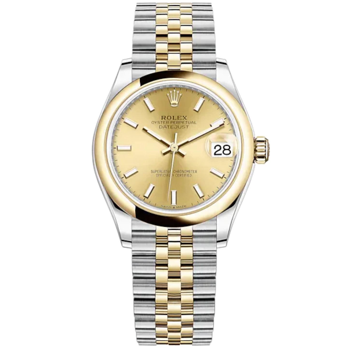 Datejust 31 31mm Jubilee Bracelet Oystersteel and Yellow Gold with Champagne-Colour Dial Yellow Gold Bezel