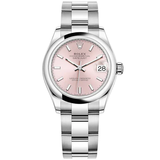 Datejust 31 31mm Oyster Bracelet Oystersteel with Pink Dial Oystersteel Bezel