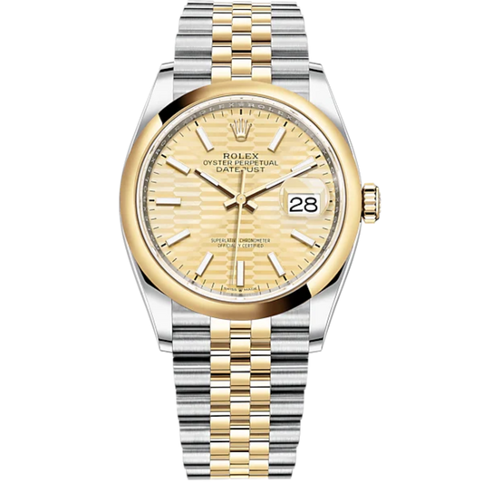 Datejust 36 36mm Oystersteel Jubilee Bracelet and Yellow Gold with Golden Palm-Motif Dial Domed Bezel