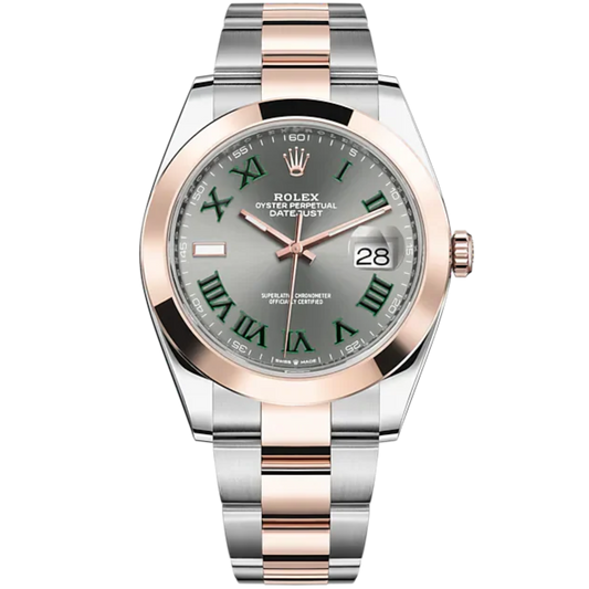 Datejust 41 41mm Oyster Bracelet Oystersteel and Everose Gold with Slate Dial Everose Gold Bezel