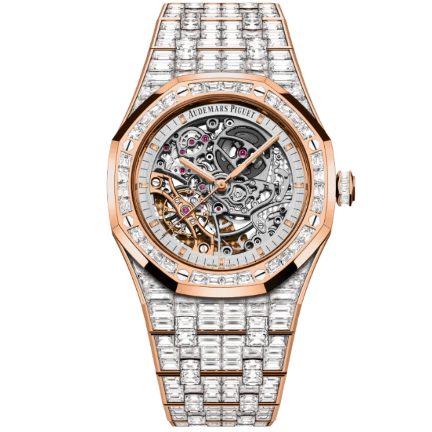15417OR.ZZ.1267OR.01.A 41MM Rose Gold Skeleton Baguette Set