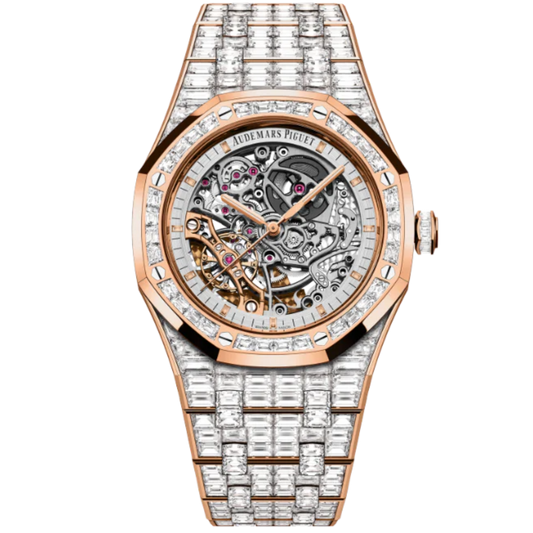 15417OR.ZZ.1267OR.01.A 41MM Rose Gold Skeleton Baguette Set