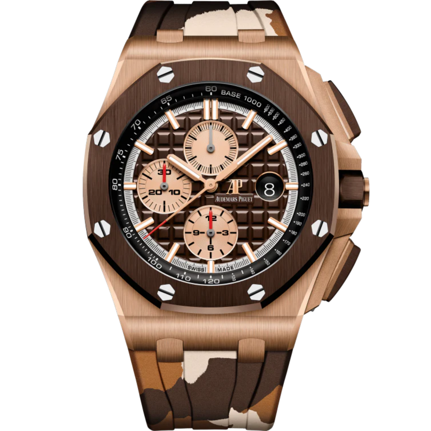 Audemars Piguet 44MM Camo Royal Oak Offshore Ref. 26401RO.OO.A087CA.01 Rose Gold/Ceramic Brown Subdials