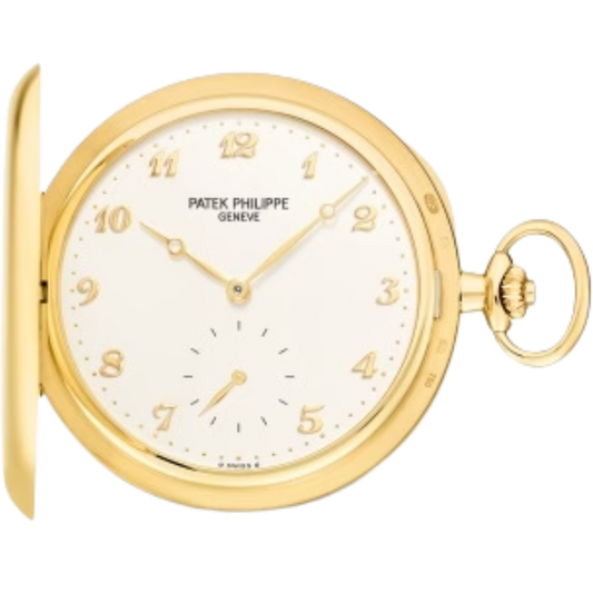 983J-001 Pocket Watches 48mm Silvery Opaline Dial Yellow Gold Bezel