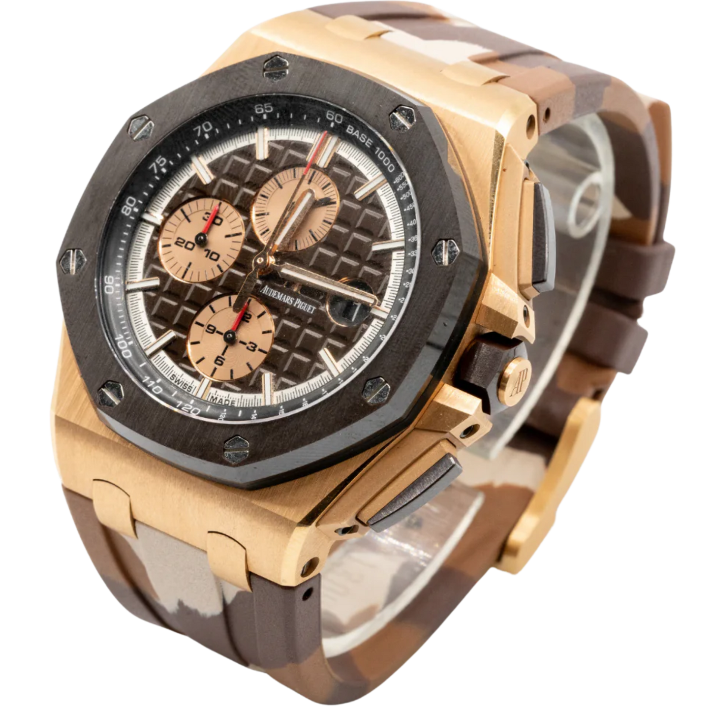 Audemars Piguet 44MM Camo Royal Oak Offshore Ref. 26401RO.OO.A087CA.01 Rose Gold/Ceramic Brown Subdials