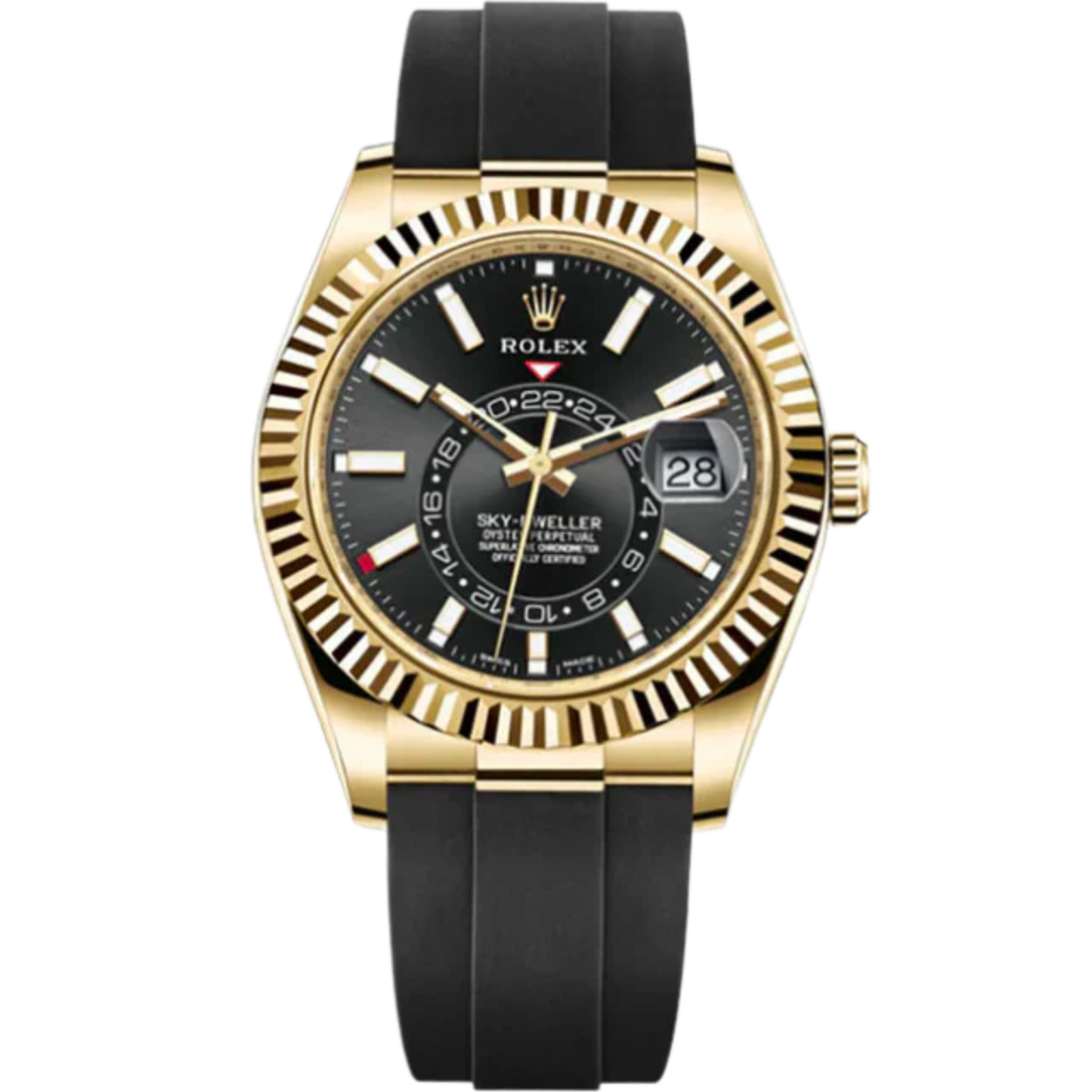 326238 42MM Yellow Gold Skydweller Black Dial on Oysterflex