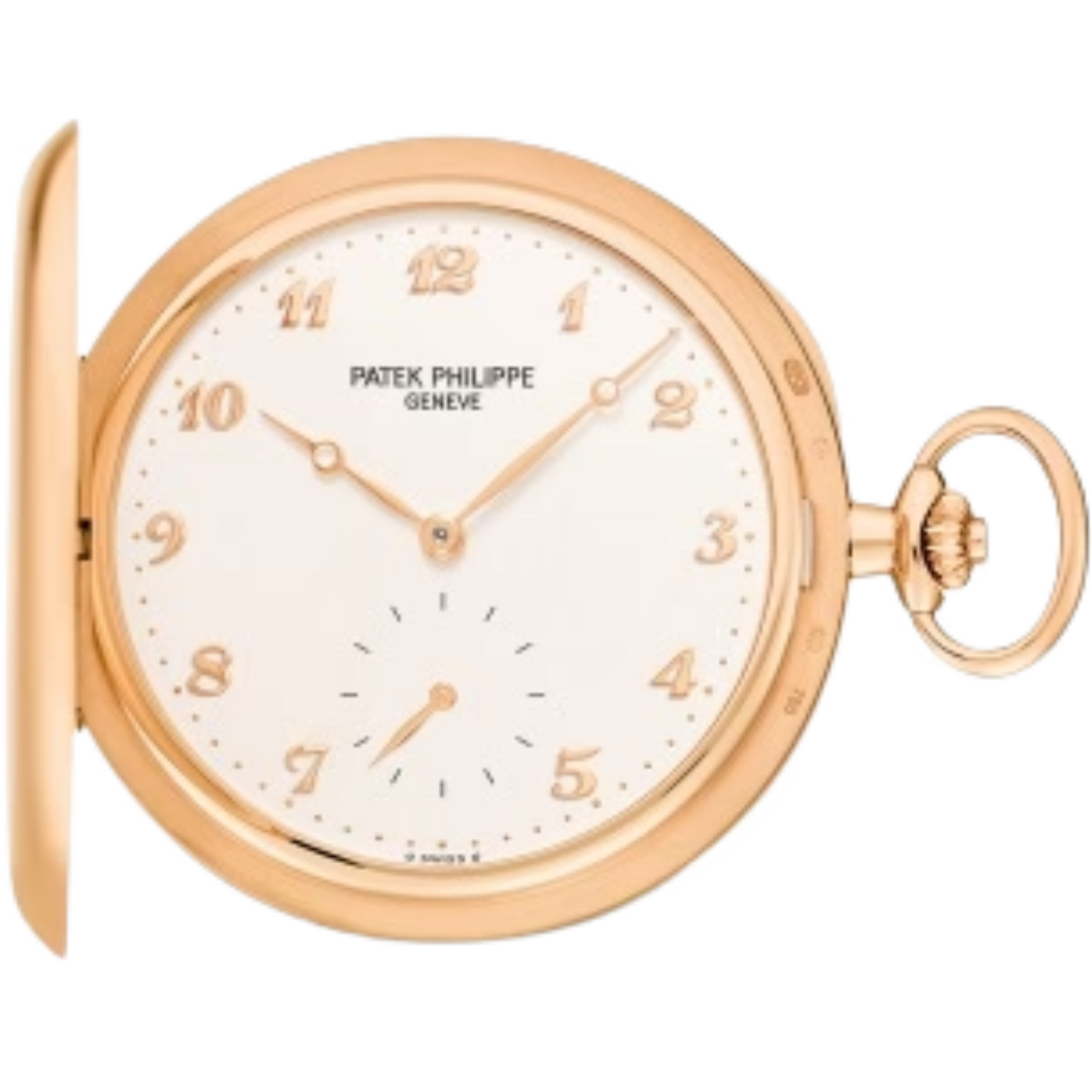 980R-001 Pocket Watches 48mm Silvery Opaline Dial Rose Gold Bezel