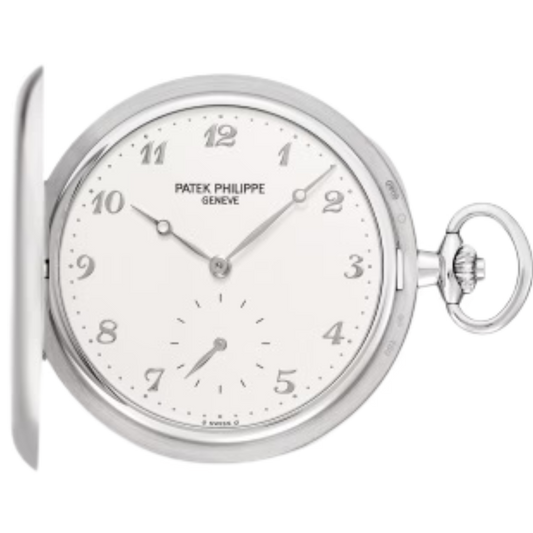 980G-010 Pocket Watches 48mm Silvery Opaline Dial White Gold Bezel
