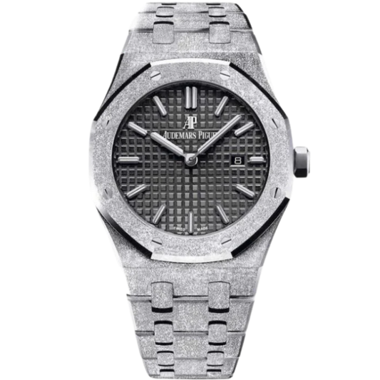 Audemars Piguet 33MM Royal Oak  Ref. 67653BC.GG.1263BC.02 White Gold Frosted Black Dial