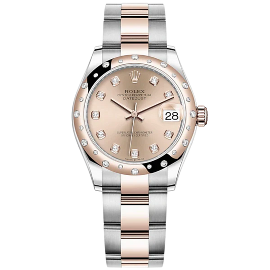 Datejust 31 31mm Oyster Bracelet Oystersteel and Everose Gold with Rosé-Colour Diamond-Set Dial Diamond-Set Bezel