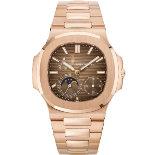 Patek Philippe Nautilus Ref. 5712/1R-001 40mm Rose Gold Bracelet Sunburst Brown Dial
