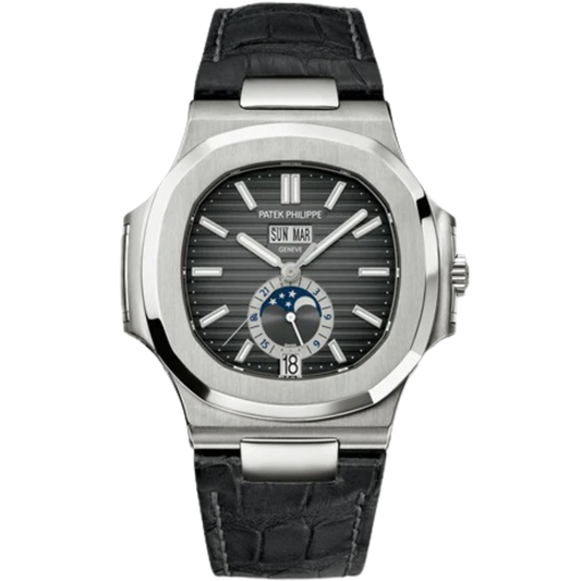 5726A-001 Nautilus 40.5mm Moonphase Grey Dial on Leather
