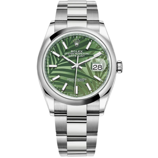 Rolex Datejust Ref. 126200 36MM Stainless Steel Palm Green Dial