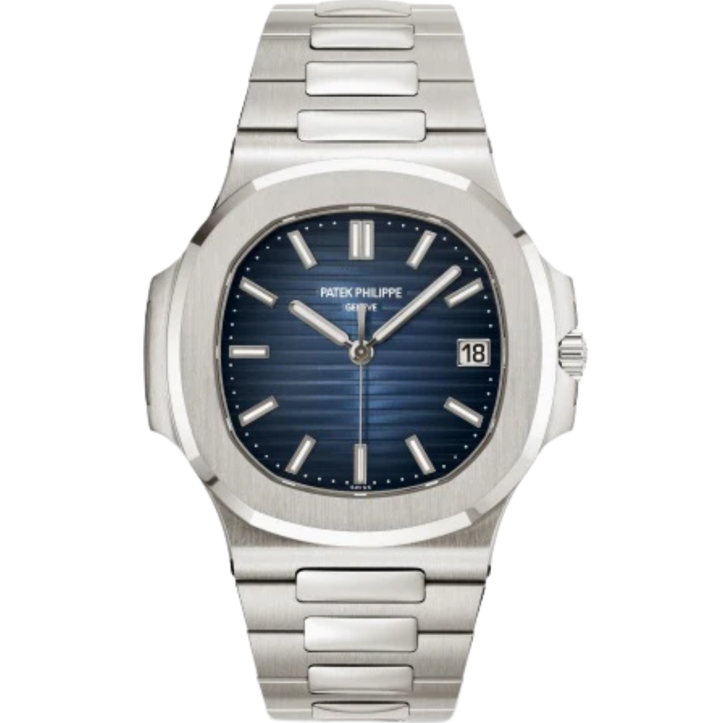 5811/1G Nautilus 41mm White Gold Bracelet Sunburst Blue Black Gradient Rim Embossed Dial White Gold Bezel